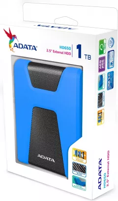 HDD Extern ADATA DashDrive Durable HD650 1TB 2.5 inch USB 3.1 - AHD650-1TU31-CBL