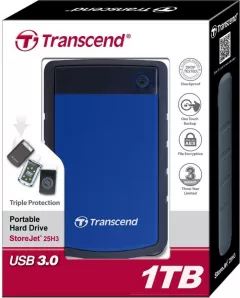 HDD extern Transcend StoreJet A3K, 1TB, 2.5", USB 3.0, Negru