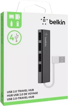 Hub Belkin extra subtire pentru calatorie, 4 porturi USB 2.0