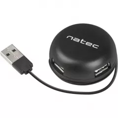 Hub natec USB Hub 4 porturi USB 2.0 negru Bumblebee -NHU 1330
