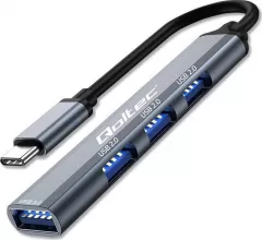 HUB USB Qoltec HUB adapter USB-C 3.1 4w1 | USB 3.0 | 3x USB 2.0