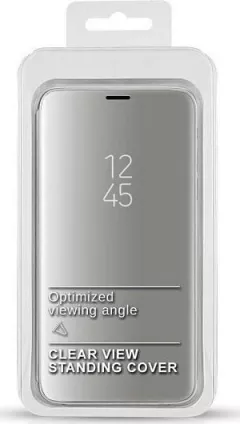 Husa Clear View Samsung A41 A415 argintiu/argintiu