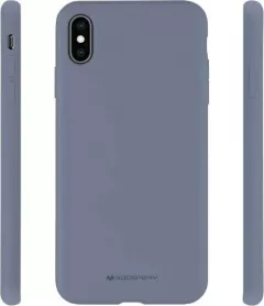 Husa Spate Mercury Silicone iPhone 12 / 12 Pro,cu Interior Alcantara , Lavander Gri