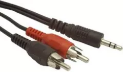 Cablu audio jack 3.5mm 3 pini tata la 2 x RCA tata, Gembird, lungime 1.5 m, negru