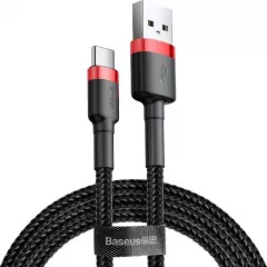 Cablu de date/incarcare Baseus, Cafule USB Type-C, 50 cm, 3 A, Negru/Rosu