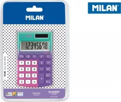 Calculator de Birou MILAN Sunset, 8 Digits, 98x62x9 mm, Alimentare Duala, Corp din Plastic Mov