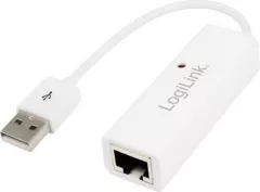 Adaptor de mare viteza , LogiLink , USB 2.0 la Ethernet RJ45 , alb