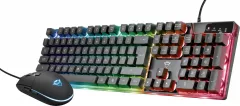 Kit tastatura + mouse Trust 23472, XT 838 Azor, cu cablu, iluminata RGB, negru, EN