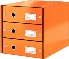 Cabinetul container Leitz Click & Stocati 3 sertare Orange (10K268L)