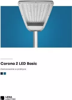 Lena Lighting Corp de iluminat stradal LED CORONA BASIC 2 54W 5700lm 857 IP66 clasa I 0,2m cablu SP10kV (ECO) 568077