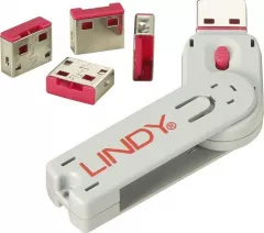 Lindy Set de 4 blocare USB cu cheie (40450)
