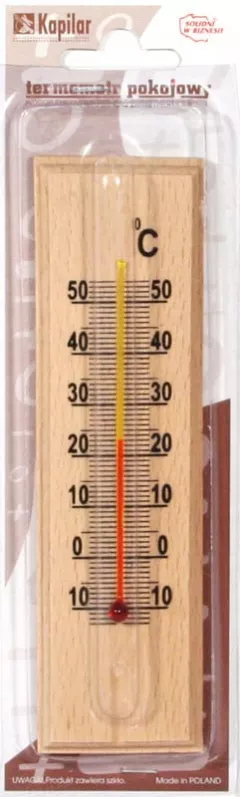 Termometru de cameră din lemn, mediu, maro,Pașnic