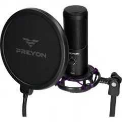 Microfon PREYON USB Eagle Scream PES43B, capacitiv, USB, Negru