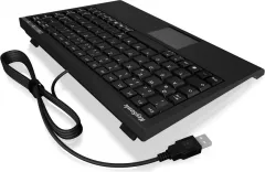 Mini tastatura IcyBox KeySonic, smart touchpad, USB 2.0, Neagra