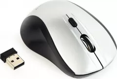 Mouse Gembird (MUSW-4B-02-BS), Optic, USB, Wireless, 1600 DPI, 4 butoane, Alb-Negru