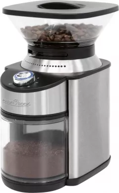 Rasnita electrica de cafea ProfiCook, PC-EKM 1205, 200 W, 230 g, 16 nivele de macinare, timer, curatare usoara, design modern, otel inoxidabil, negru