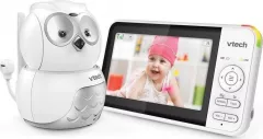  Monitor video pentru bebeluși 5 inch bufniță BM-5550,Comunicare bidirecțională, 5 melodii liniștitoare diferite și 4 sunete ambientale liniștite,Senzor de temperatura