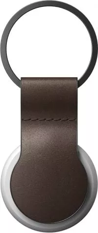 Suport tip breloc NOMAD Leather Loop compatibil Apple AirTag, Adeziv 3M, Brown