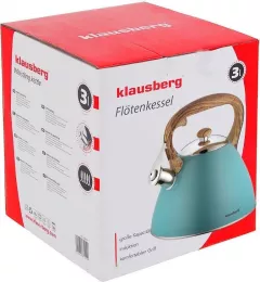 Fierbator Klausberg KB 7263, 22 cm, 3 L, Fluier, Inductie, Otel, Albastru