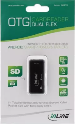 OTG dual Flex Card Reader pentru sloturi SD și microSD și 2 USB (66776)