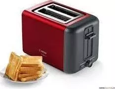 Pâine de pâine Bosch DesignLine TAT3P424 Putere 970 W, Număr de fante 2, Material carcasă Oțel inoxidabil, Roșu
