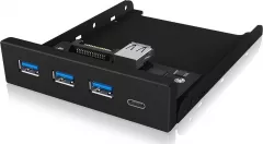Panou multifuctional , RaidSonic , IcyBox 3x USB 3.0 1x USB C , 3.5&#039;&#039; , negru