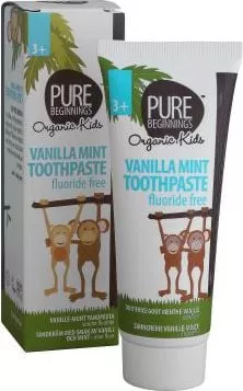 Pasta de dinti pentru copii Pure Beginnings, vanilie, menta si xylitol, 75 ml