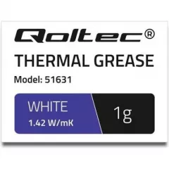 Pasta termoconductoare , Qoltec , 1.42 W/m/K , 1g , alb