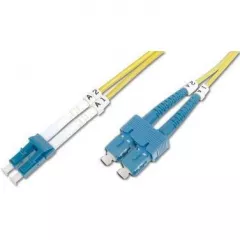 Patch Cord fibra optica, Digitus, duplex SM 9/125 LC / SC 1m, Galben
