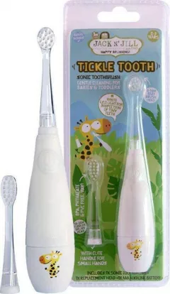 Periuta de dinti sonica pentru copii Tickle Tooth (0-3 ani),  alba,Fără senzor de forță ,de presiune,
Pe baterii