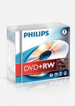 Medii de stocare philips DVD+RW  4.7GB (DW4S4J05F/10)