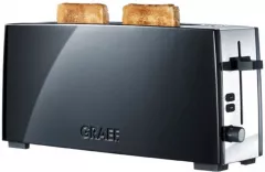Prajitor de paine Graef, TO92, pentru baghete si felii de paine, cu atasament pentru chifle inclus, grad de rumenire ajustabil, functie dezghetare, negru