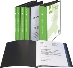 Q-Connect Q-CONNECT Folder cu buzunar de identificare, PP, A4, 820 microni, 60 de coli, negru