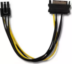 Qoltec Cablu de Alimentare SATA 15 Pini Tata x PCI-E 6 Pini Tata, 15cm