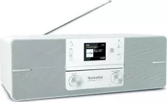 Radio cu ceas TechniSat Digitradio 371CD, 10W, Stereo, DAB+, CD player, USB, Bluetooth, ecran TFT, alb