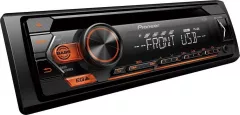 Radio MP3 auto Pioneer MVH-S120UBA, 1DIN, 4x50W, USB, compatibil cu dispozitive Android, taste Portocaliu, display Alb
