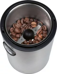 Rasnita electrica pentru cafea Proficook, PC-KSW 1216, carcasa inox, cutit cu 2 lame, capacitate 40 g, motor puternic, macinare rapida, argintiu