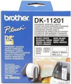 Rola Etichete Brother DK11201 Standard Address Label, 29mm x 90mm x 400