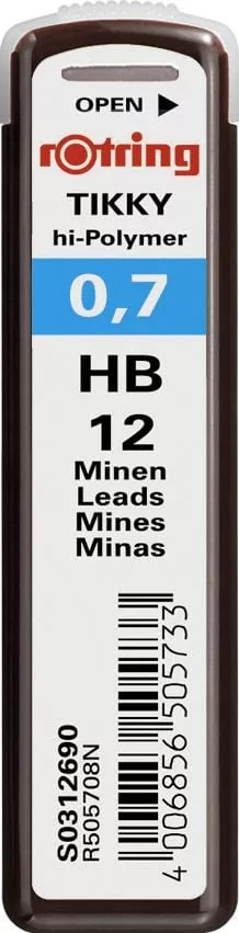 Mine Rotring HB, 0.7 mm, 12 buc