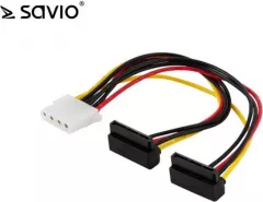 Cablu de alimentare / adaptor 4 pini Molex - 2 x SATA unghi 15pin (SAVIO AK-12)