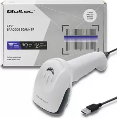 Scanner Qoltec, 1D, CCD, USB, Alb