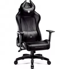Scaun gaming Diablo Kids Chair X-HORNSCZCZA, piele ecologica, 150 kg, Negru