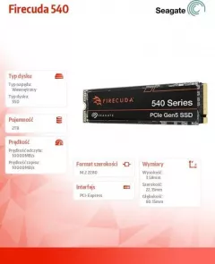 Seagate SSD Firecuda 540 2TB PCIe M.2 SSD