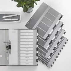 Separatoare din plastic Leitz pentru imprimarea textului pe carduri, Leitz WOW, 110, alb-negru 12150000
