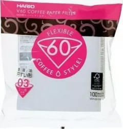Set 100 de filtre de hartie pentru cafetiera Hario, V60-03