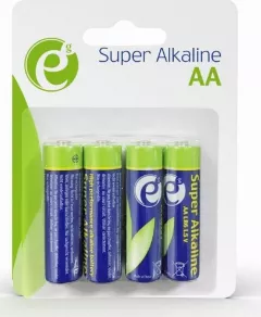 Set 4 baterii LR06 AA Super Alcaline, Energenie, 1.5 V , 2900 mAh, in blister