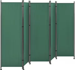 Shumee Despărțitor de cameră cu 5 panouri 270 x 170 cm Verde ARNNI
