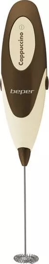 Spumator de lapte Beper 90.349, cap rotativ din otel inoxidabil, Maro