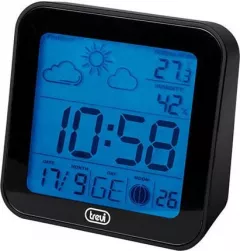 Statie meteo Trevi ME3105 MINI,Neagra,termometru de interior, ceas, calendar, ceas cu alarmă, umiditate