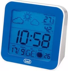 Mini Statie Meteo cu ceas TREVI ME 3105, Alarma programabila, Termometru, Calendar, Higrometru Digital, Faza Lunara, Negru